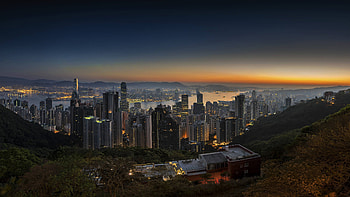 Hong Kong skyline, Travels, Sunrise HD wallpaper