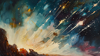 Majestic Meteor Shower Artwork -, meteor shower, space, Stars, explosion, Abstract HD wallpaper