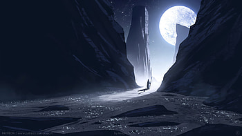Moonlight walk, Artistic allure, Captivating visuals, Peaceful atmosphere HD wallpaper