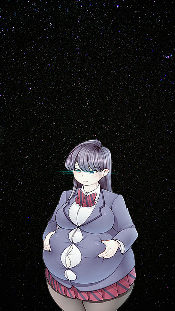 Komi-san, komi, shouko, chubby, stars, anime, space HD phone wallpaper
