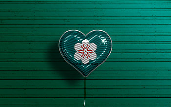 I Love Saga, , realistic balloons, turquoise wooden background, Day of Saga, japaenese prefectures, flag of Saga, Japan, balloon with flag, Prefectures of Japan, Saga flag, Saga HD wallpaper