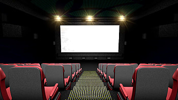 Movie theater background, Captivating visuals, Cinematic atmosphere, Entertainment HD wallpaper