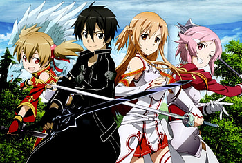 Sword Art Online, tamer, nice, silica, cg, couple, female, sweet, sword, kazuto, girl, asuna yuuki, yuuki, anime girl, sao, anime, pretty, pina, brown hair, kirigaya kazuto, guy, lovely, kirito, knight, yuuki asuna, long hair, lisbeth, beauty, team, group, , male, kirigaya, asuna, beautiful, black hair, blade, beater, boy, anime couple, kazuto kirigaya HD wallpaper