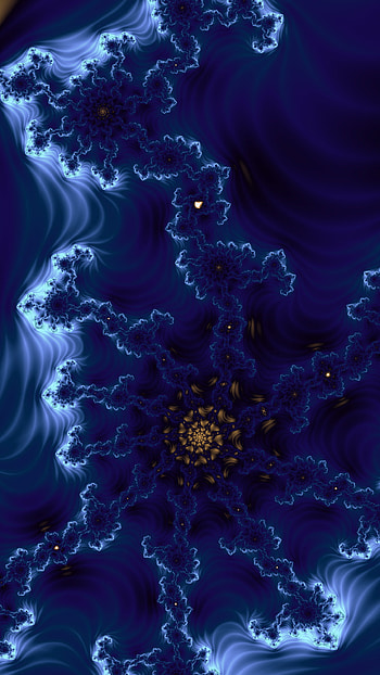 Vertical Fractal Background for Smart - Dark Ocean Blue, blue, dark, pattern, psychedelic, trippy, Abstract, fractal, abstract blue HD phone wallpaper