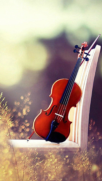 Landscape with violin, Romantic melody, Musical serenity, Nature's orchestra HD phone wallpaper