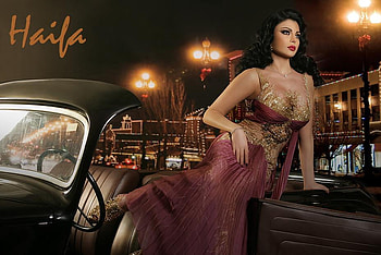 haifa wehbi, haifa, lady, dress, car HD wallpaper