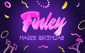 Happy Birtay Finley, , Purple Party Background, Finley, creative art, Happy Finley birtay, Finley name, Finley Birtay, Birtay Party Background HD wallpaper