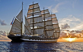 Sailboat, sea, amazing, sunset HD wallpaper