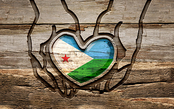 I love Djibouti, , wooden carving hands, Day of Djibouti, Djibouti flag, Flag of Djibouti, Take care Djibouti, creative, Djibouti flag in hand, wood carving, african countries, Djibouti HD wallpaper