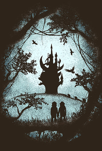Art, Lock, Vector, Forest, Silhouettes, Gloomy HD phone wallpaper