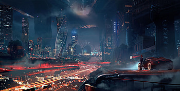 Sports, Art, Smoke, Building, Sports Car, Girl HD wallpaper