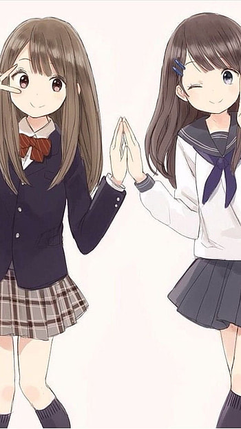 Anime Best Friends, Happy HD phone wallpaper