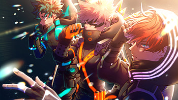 Izuku Midoriya Katsuki Bakugou Shoto Todoroki My Hero Academia HD wallpaper