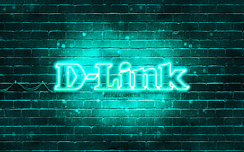 D-Link turquoise logo, , turquoise brickwall, D-Link logo, brands, D-Link neon logo, D-Link HD wallpaper
