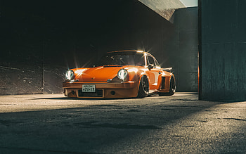 Orange Porsche , porsche, cars HD wallpaper