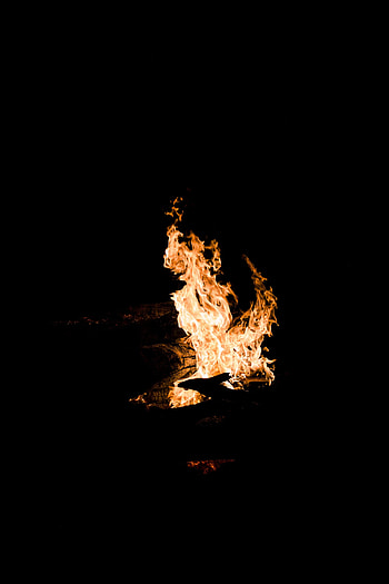 Fire, Bonfire, Night, Dark, Flame HD phone wallpaper