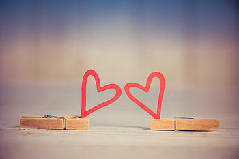Hearts, Love, Macro, Clothespins HD wallpaper