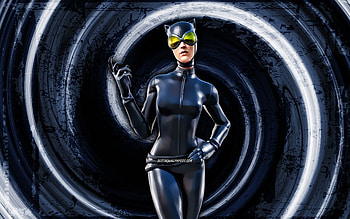 Catwoman, blue grunge background, Fortnite, vortex, Fortnite characters, Catwoman Skin, Fortnite Battle Royale, Catwoman Fortnite HD wallpaper