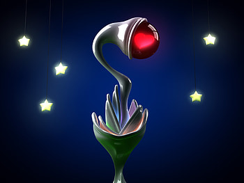 Love Grows, globe, flower, red, hanging, stars HD wallpaper