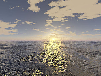 Sunrise at sea, sea, nature, water, sunrise HD wallpaper