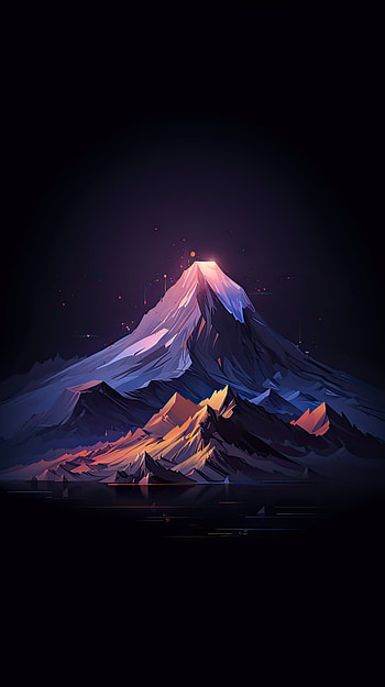 Colorful Dark Mountain, colorful, dark, black, nature, mountain, dark nature HD phone wallpaper