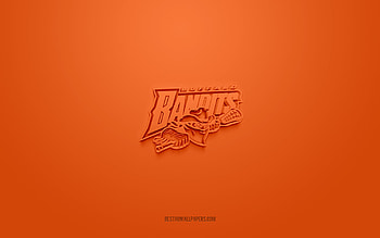 Buffalo Bandits, creative 3D logo, orange background, National Lacrosse League, 3d emblem, American box lacrosse team, NLL, New York, USA, 3d art, lacrosse, Buffalo Bandits 3d logo HD wallpaper