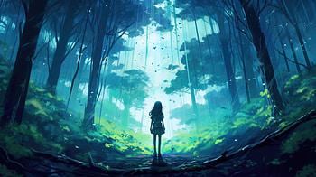 When You Walk Alone In Forest, anime-girl, anime, alone, ai, artist, artwork, digital-art HD wallpaper