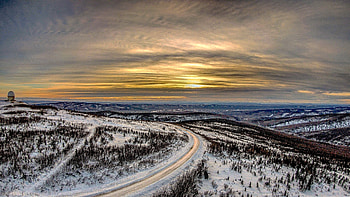 Landscape, sunset, aerial view, nature HD wallpaper