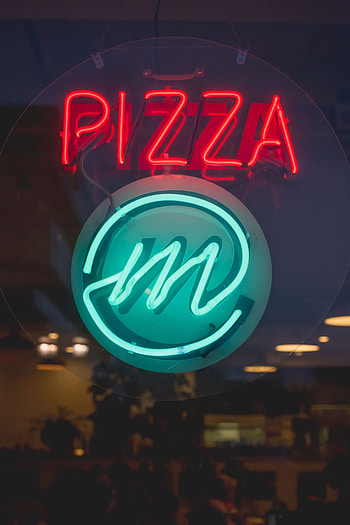 Pizza, Words, Neon, Inscription, Sign, Signboard HD phone wallpaper