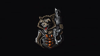 Rocket Raccoon Minimalism , rocket-raccoon, superheroes, minimalism, minimalist HD wallpaper