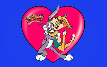 Looney Tunes, Bugs Bunny, Lola Bunny, Postcard HD wallpaper