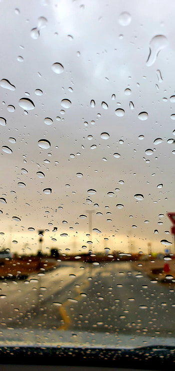 Rain drops, cloud, sky, rainy, screen, rains HD phone wallpaper
