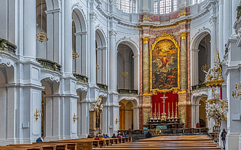 Church in Dresden, Germany, Dresden, interior, Germany, church, altar HD wallpaper