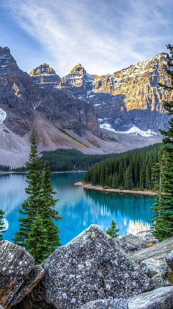 Banff National Park, Lake , Serene beauty, backgrounds HD phone wallpaper