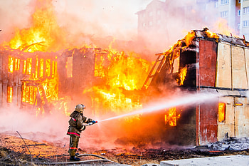 Firefighter, service, fire, man HD wallpaper