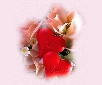 Love for you and me, hearts, pink, flowers, love HD wallpaper