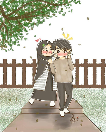 ALHAMDULILLAH muslim couple ideas. muslim couples, anime muslim, islamic cartoon HD phone wallpaper