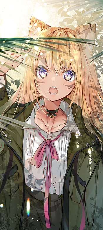 Blonde Anime Girl with Animal Ears – Vibrant Charm, animal ears, Anime, girl, anime girl HD phone wallpaper