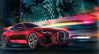 Red BMW concept 4, artwork HD wallpaper