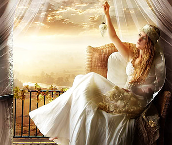 Waiting, in white, girl, 3d HD wallpaper