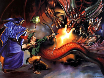 Fantasy Fight, dragon, fight, fantasy, fire HD wallpaper