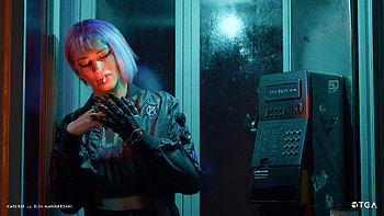 Cyberpunk Girl with Pink Hair at Box, cyberpunk, Cyberpunk Girl, box, pink hair HD wallpaper