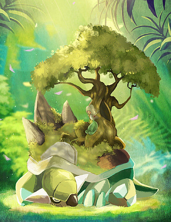 Torterra, people_in_nature, art HD phone wallpaper