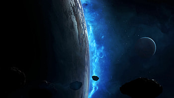 Meteoric technology, Dark abstract art, Astral asteroid, Futuristic vibes HD wallpaper