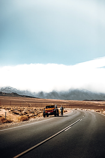 Desert, Cars, Road, Car, Machine, Human, Person HD phone wallpaper