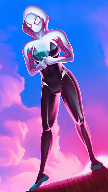 Spider-Gwen texting, , BS HD phone wallpaper