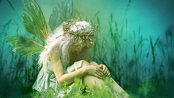 Sad forest fairy, Mysterious and haunting, Tale of woe, Vignettes of sadness HD wallpaper