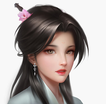 Girl, face, hart, asian, fantasy HD wallpaper
