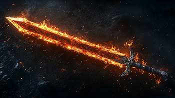 Flameforged Blade — Fantasy Flaming Sword, fantasy, fire sword, sword HD wallpaper
