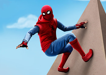 Spider-Man: Homecoming, movie, homemade suit, artwork HD wallpaper